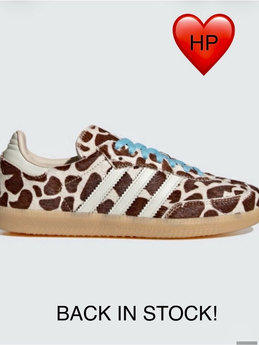 adidas samba calf hair Giraffe Print Sneakers Brown & Cream BNWT RARE LUXURY